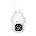 Camera de supraveghere WIFI SriHome SH039B Pro interior/exterior, 4X zoom, rezistenta la apa, 3MP, comunicare bidirectionala, senzor miscare, alarma, alb