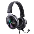 Casti gaming profesionale Runmus X15 PRO+, Iluminat Total RGB, surround HD 7.1, anulare zgomot de fond, multi platform, difuzor 50mm, 102dB, negru