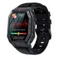 Ceas smartwatch barbati TechONE® K55, 1.85 inch IPS HD, multi sport, apel bluetooth 5.0, agenda, ritm cardiac inteligent, oxigen, rezistent la apa IP68, difuzor, notificari, vibratii, negru