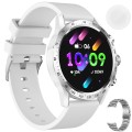 Ceas Smartwatch Dama Wonlex® DW25 Sky Line, SUPER AMOLED 1.28 Inch Rotund, Ultra Light, Ritm Cardiac, Oxigen, Ciclu Femei, Tensiune, Apel Bluetooth, Sporturi Multiple, BT 5.2, Rezistent, Metalic, IP67, Argintiu