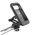 Suport telefon bicicleta Techone® HL-69, pentru motocicleta, scuter, trotineta, cu inchidere mecanica, rotire 360, universal, rezistent la apa, negru